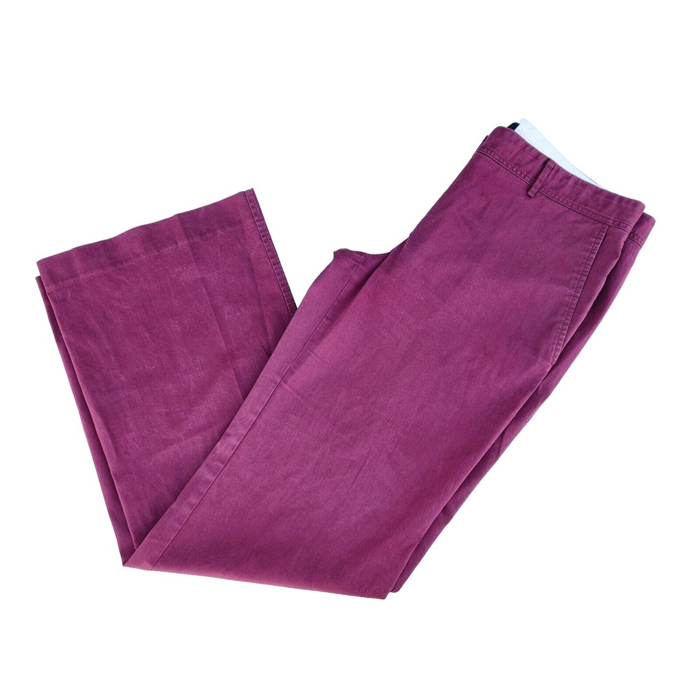 Body By Victoria 10 Wide Leg High Rise Stretch Khaki Pants Cotton Burgundy